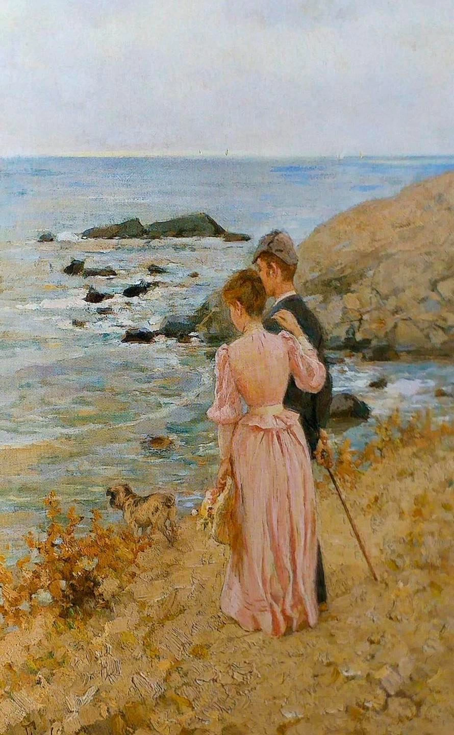 Fidanzati sugli scogli (Fernanda Gioli e Fabio Guidi sugli scogli a Castiglioncello)